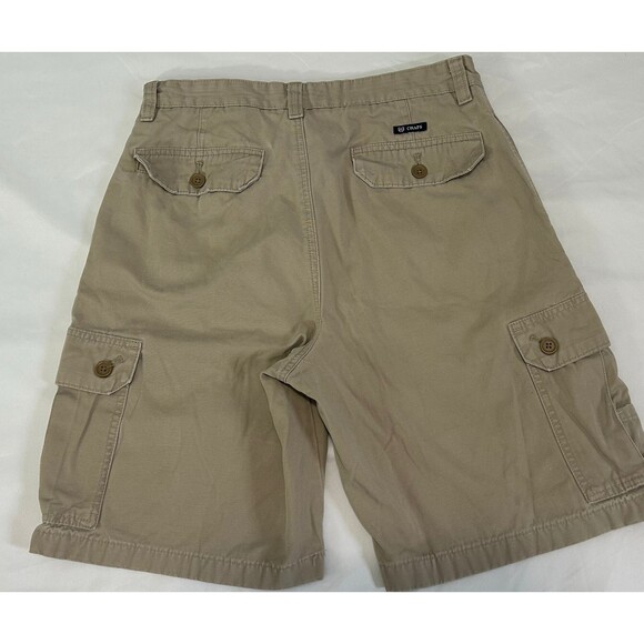 Chaps Cargo Shorts Men’s Size 32 Khaki Tan Cotton Button Pockets Casual. - Picture 2 of 8